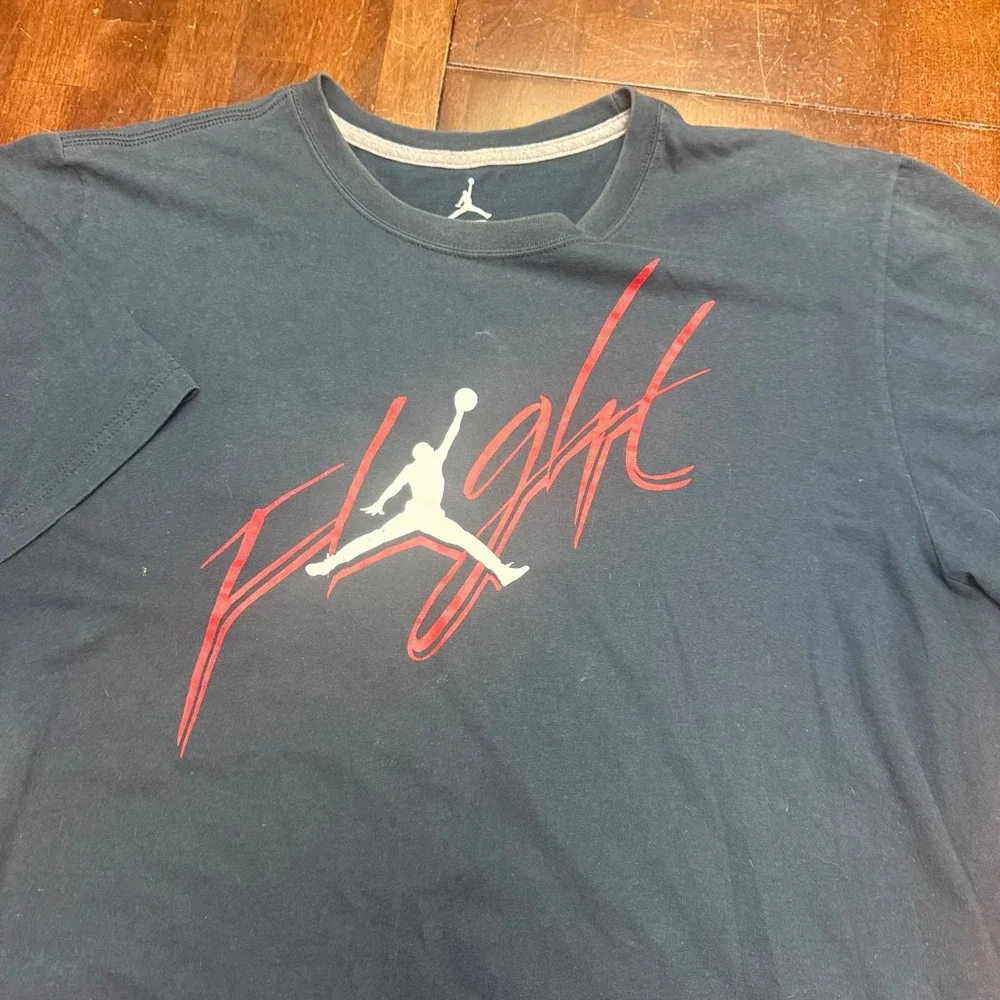 Jordan T-Shirt Mens XL Black Flight Jumpman Graphic Short Sleeve Tee